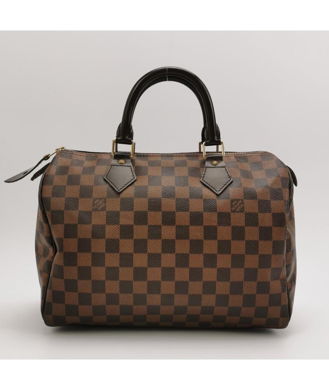 LOUIS VUITTON Коричневая кожаная сумка с короткими ручками, фото 4