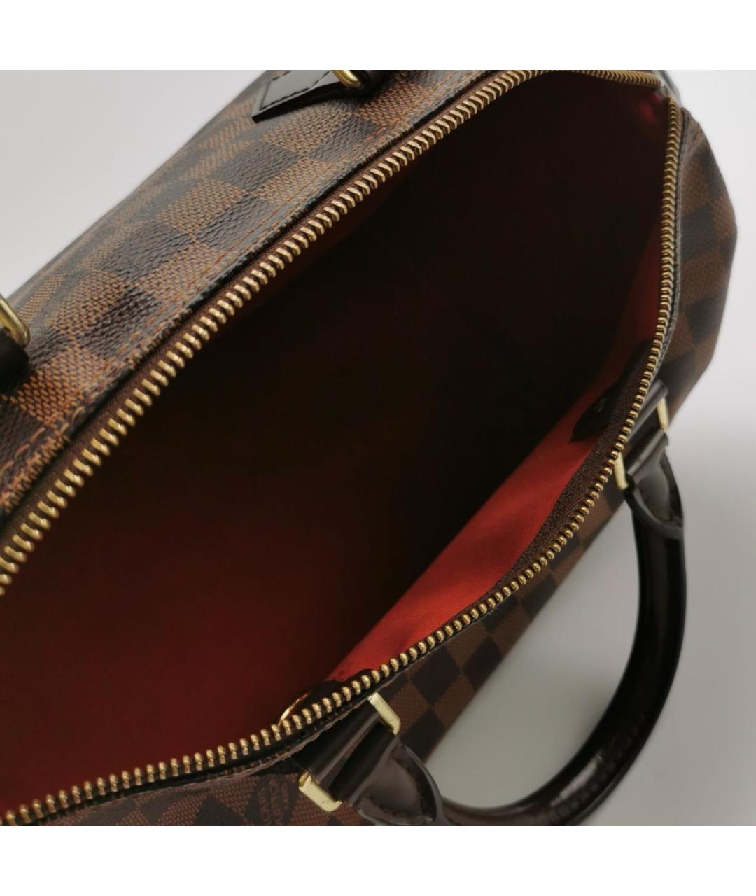 LOUIS VUITTON Коричневая кожаная сумка с короткими ручками, фото 6