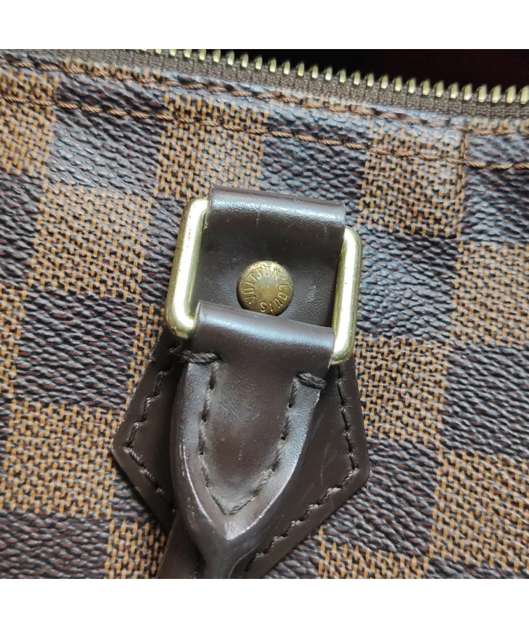 LOUIS VUITTON Коричневая кожаная сумка с короткими ручками, фото 8