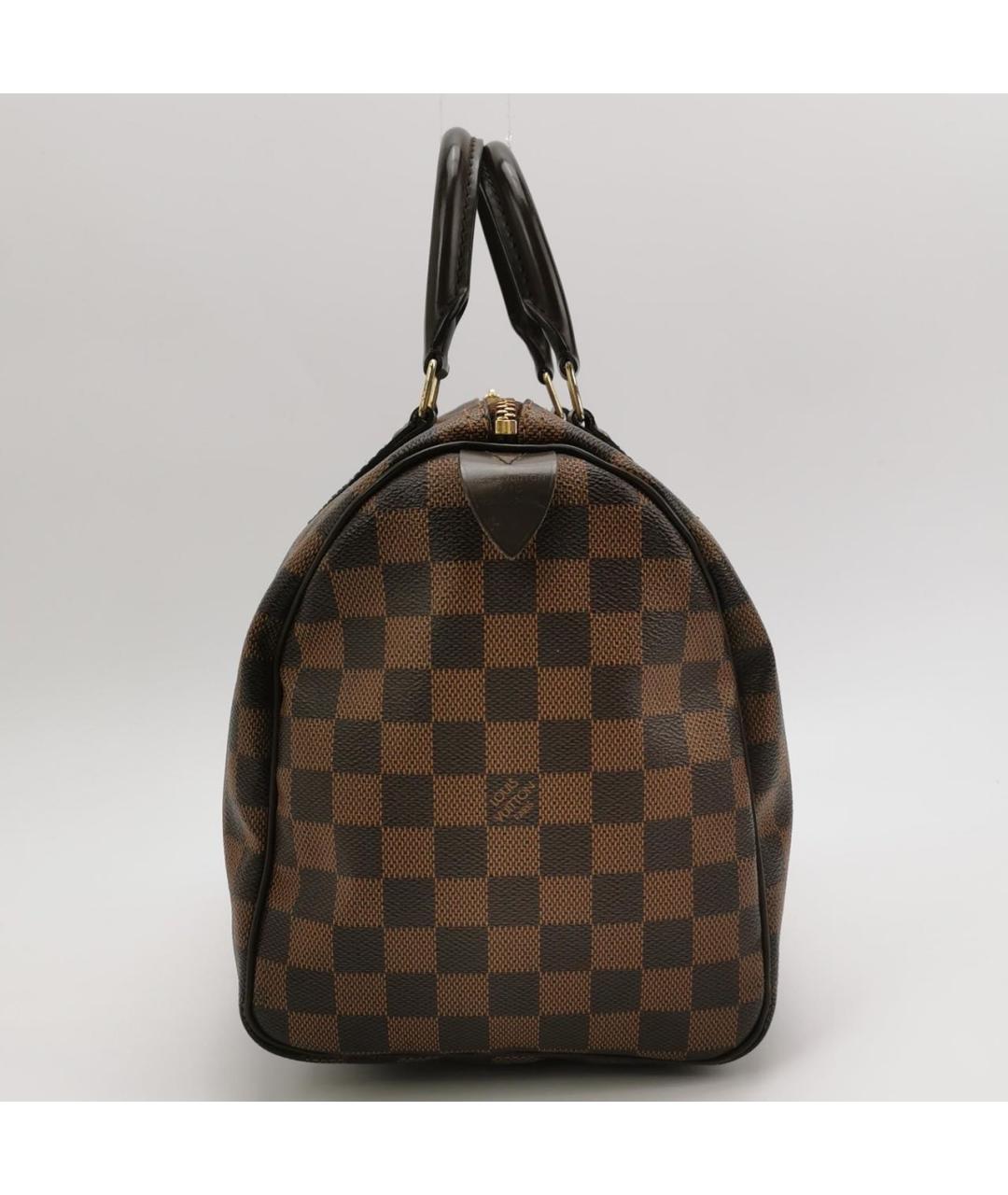 LOUIS VUITTON Коричневая кожаная сумка с короткими ручками, фото 3