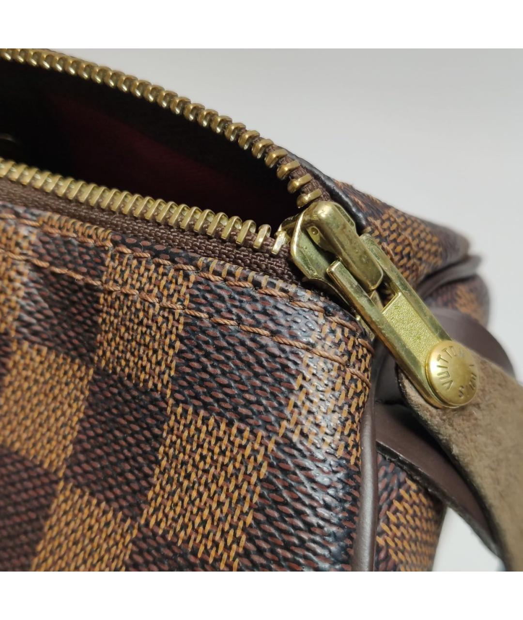 LOUIS VUITTON Коричневая кожаная сумка с короткими ручками, фото 7