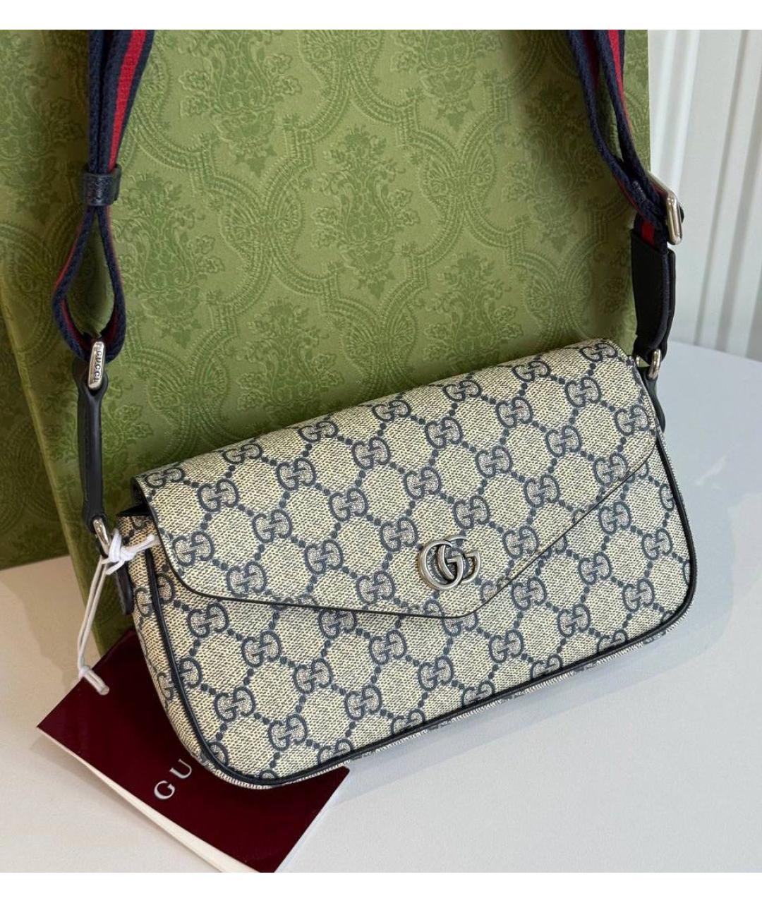 GUCCI Бежевая тканевая сумка через плечо, фото 2