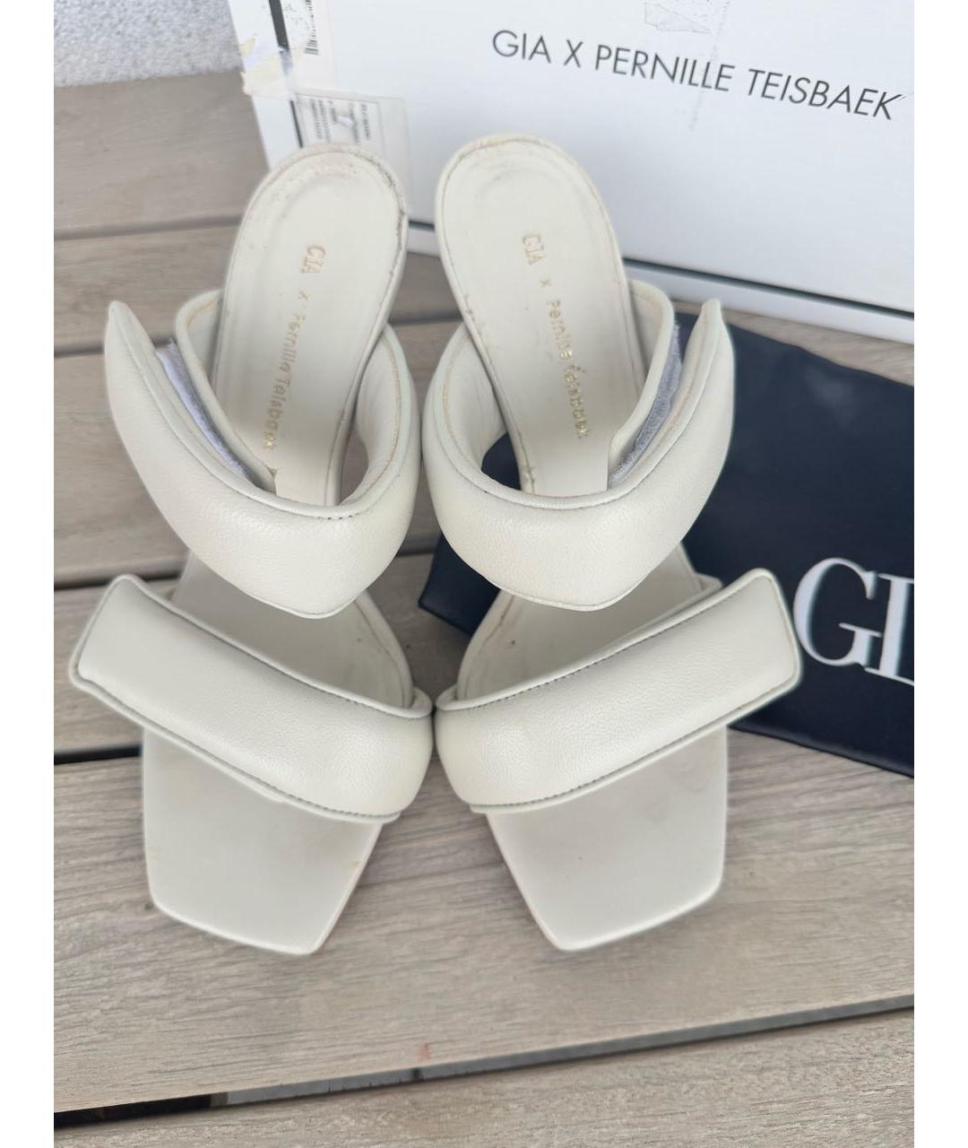 GIABORGHINI Серые кожаные мюли, фото 3