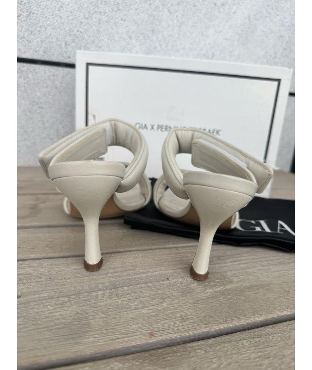 GIABORGHINI Серые кожаные мюли, фото 4