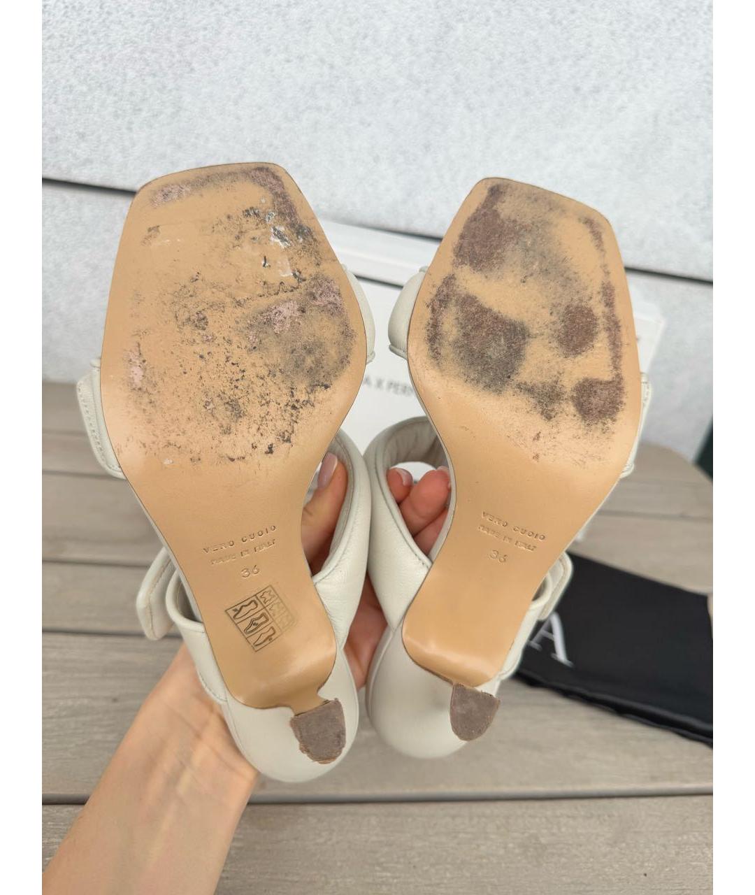 GIABORGHINI Серые кожаные мюли, фото 6