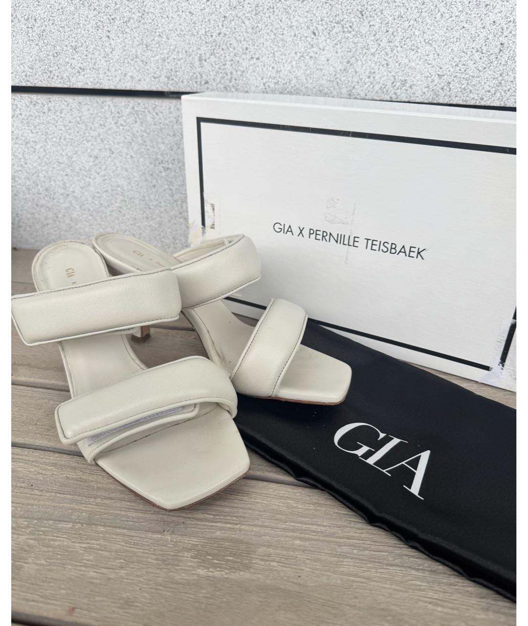 GIABORGHINI Серые кожаные мюли, фото 5