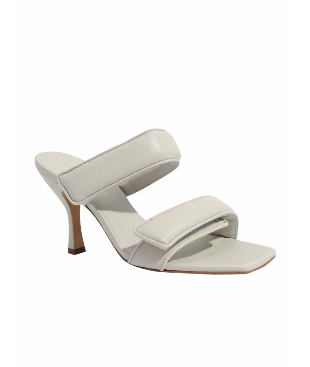 GIABORGHINI Серые кожаные мюли, фото 1