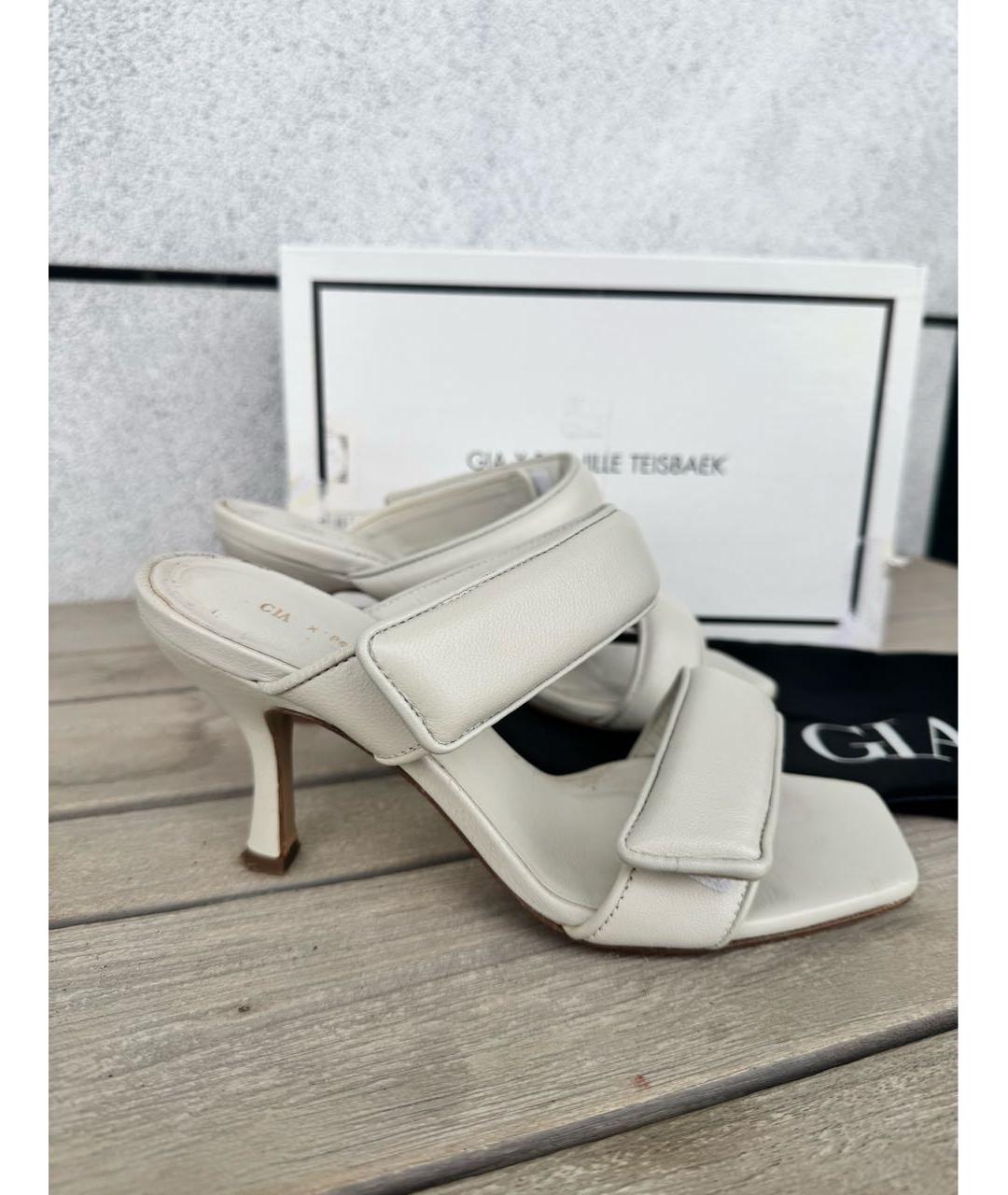 GIABORGHINI Серые кожаные мюли, фото 2