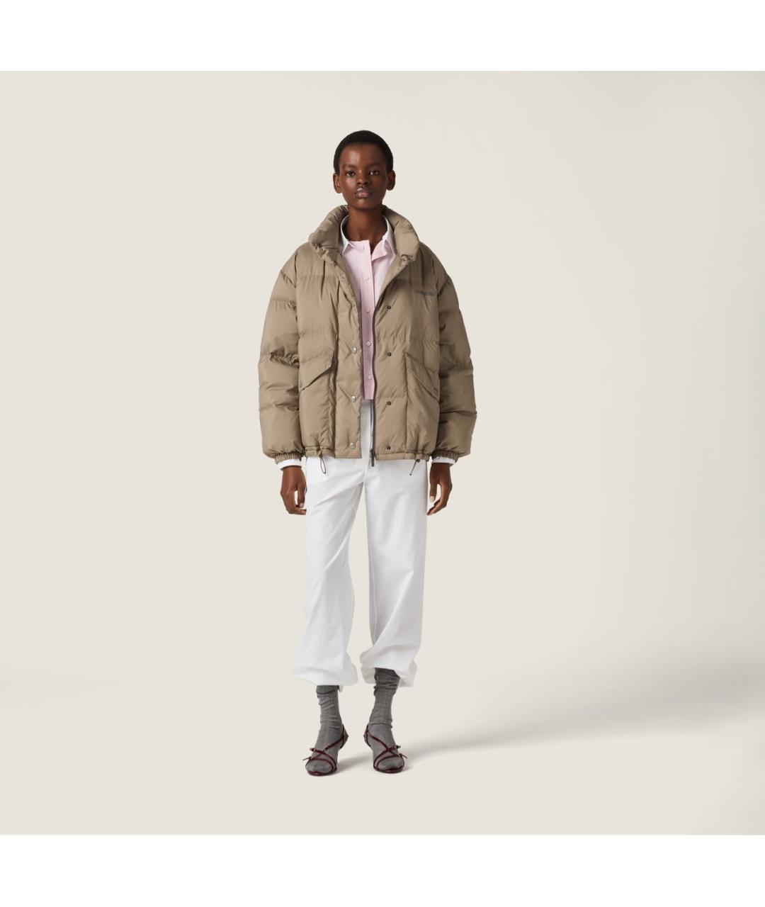 MIU MIU Бежевый пуховик, фото 2