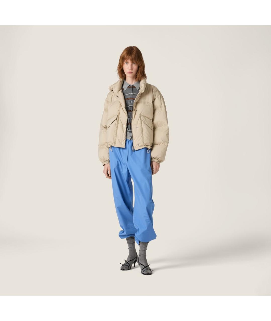 MIU MIU Бежевый пуховик, фото 2