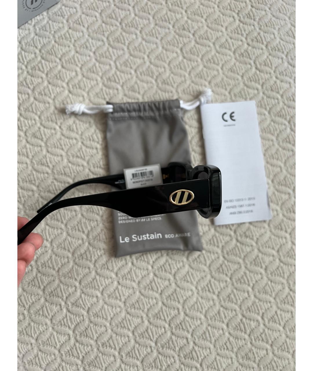 LE SPECS Черные пластиковые солнцезащитные очки, фото 3