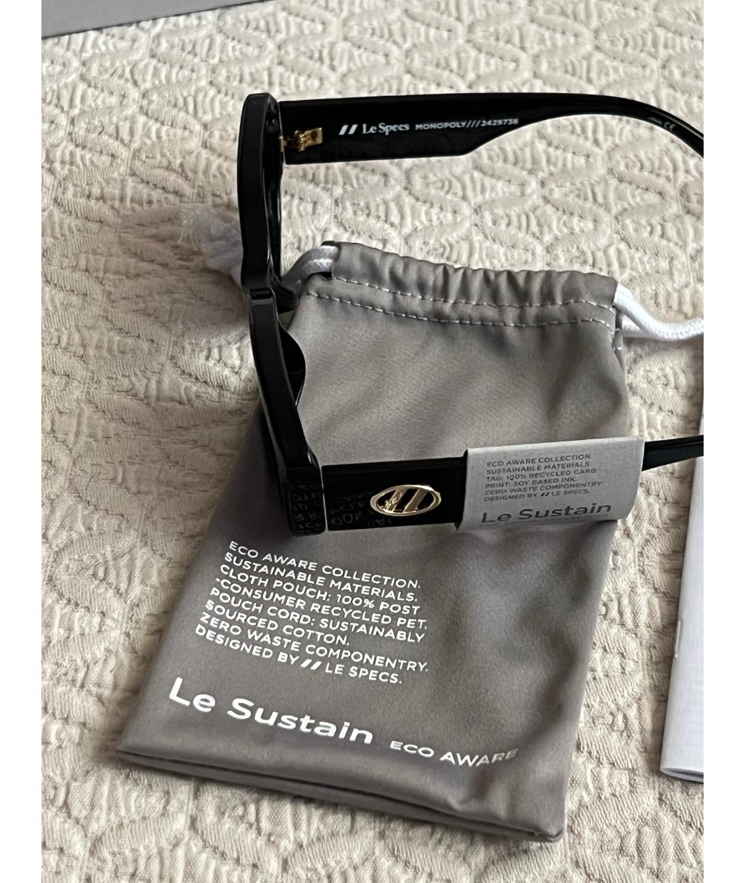 LE SPECS Черные пластиковые солнцезащитные очки, фото 4