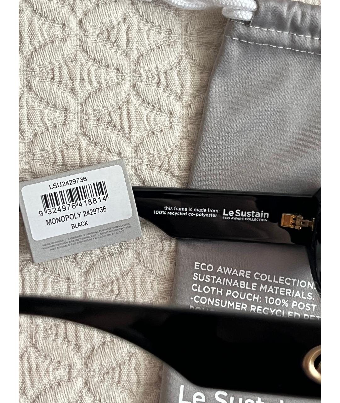 LE SPECS Черные пластиковые солнцезащитные очки, фото 5