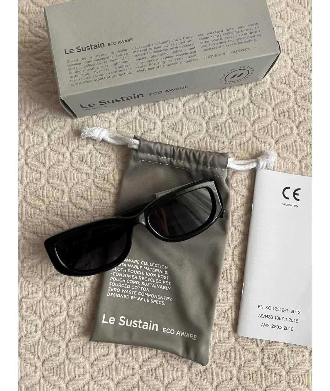 LE SPECS Черные пластиковые солнцезащитные очки, фото 2