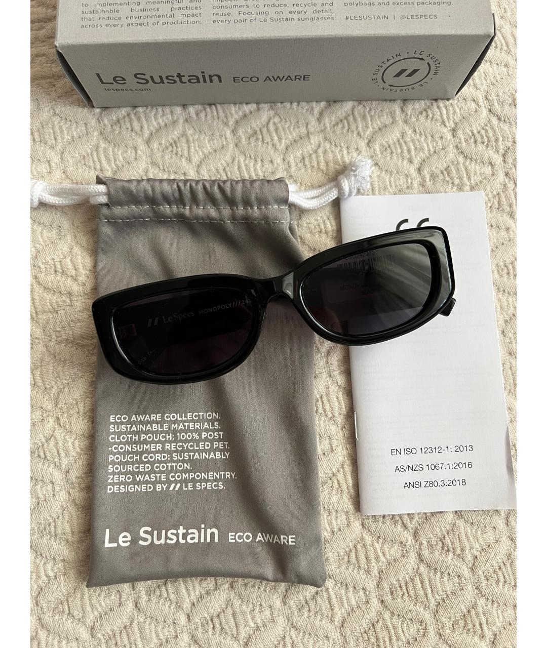 LE SPECS Черные пластиковые солнцезащитные очки, фото 6