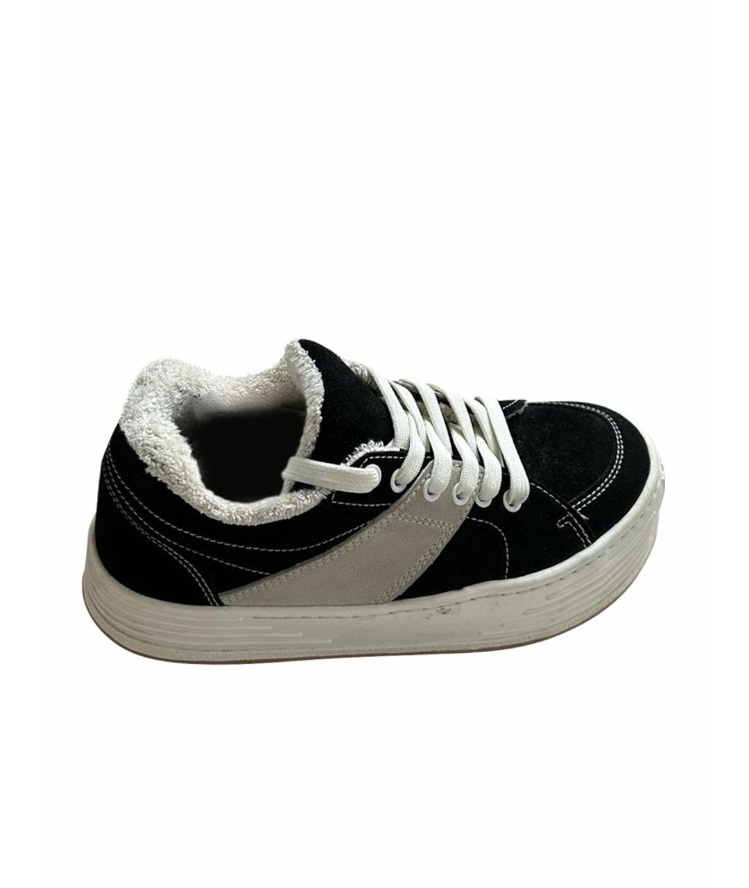 PALM ANGELS Черные замшевые низкие кроссовки / кеды, фото 7