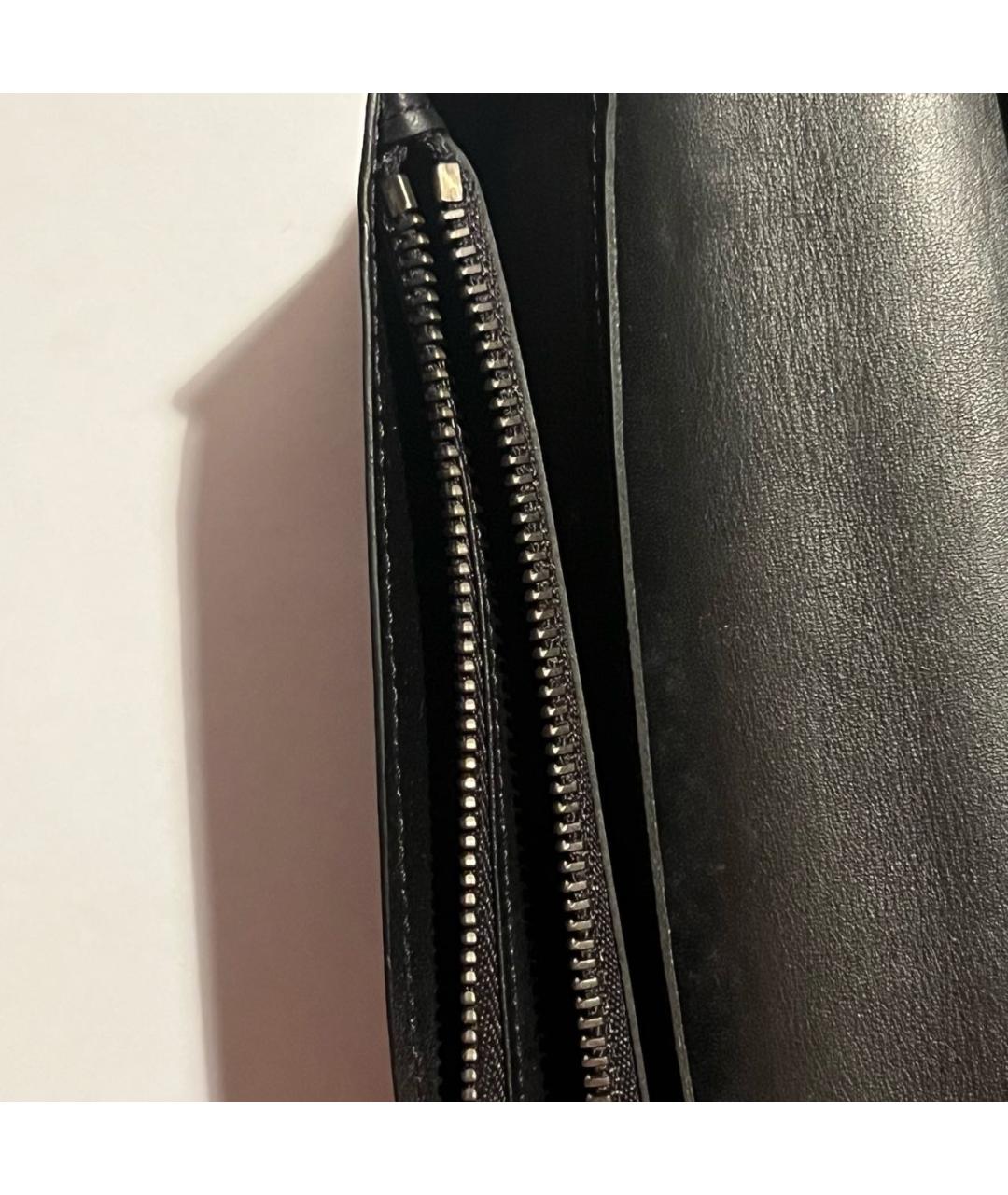 LOUIS VUITTON Черный кожаный кошелек, фото 7