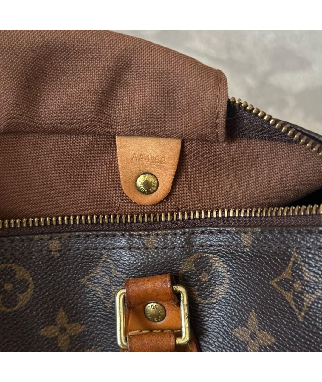 LOUIS VUITTON Коричневая кожаная сумка с короткими ручками, фото 8