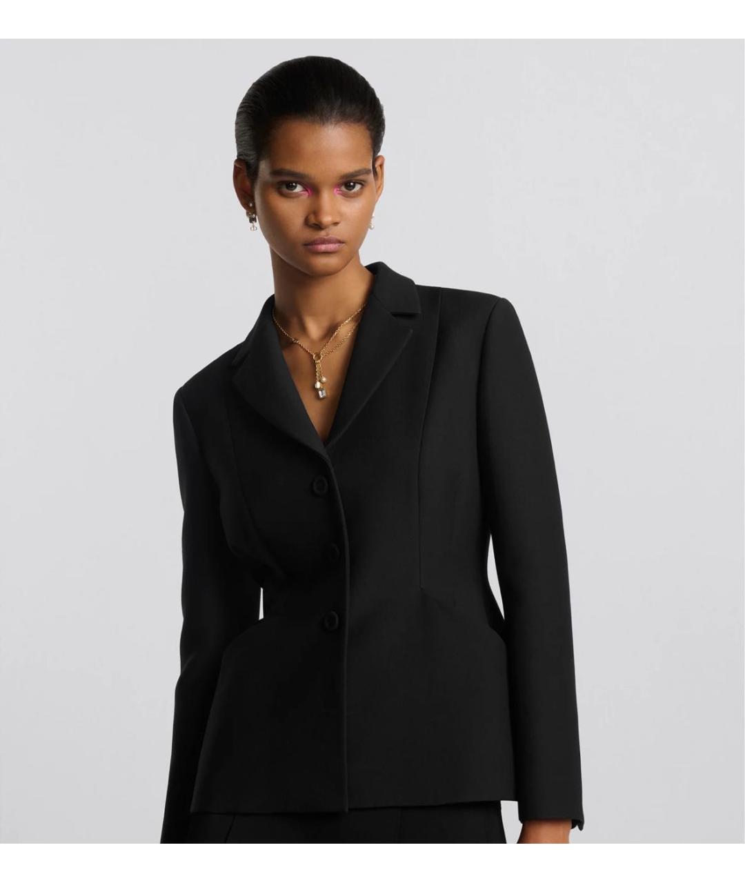 CHRISTIAN DIOR Черный шерстяной жакет/пиджак, фото 2