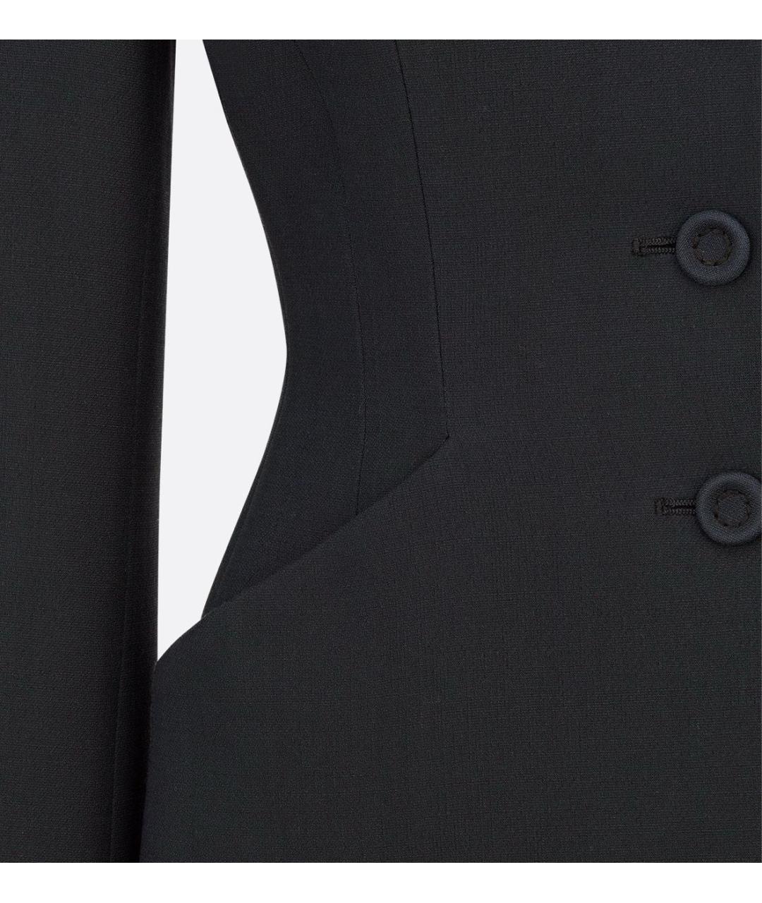 CHRISTIAN DIOR Черный шерстяной жакет/пиджак, фото 5