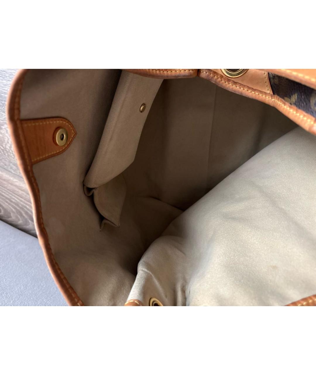 LOUIS VUITTON Коричневая кожаная сумка с короткими ручками, фото 4