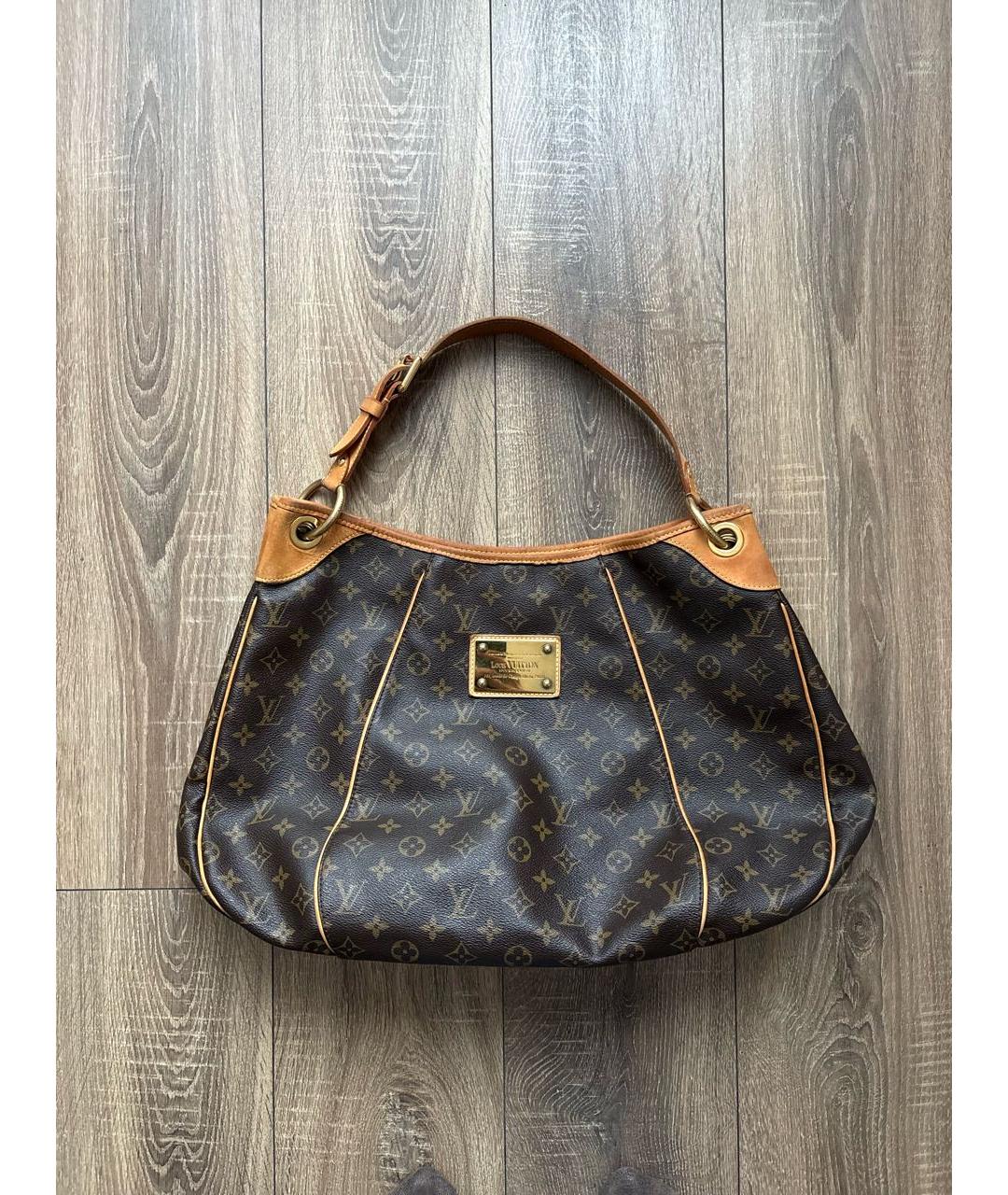 LOUIS VUITTON Коричневая кожаная сумка с короткими ручками, фото 8