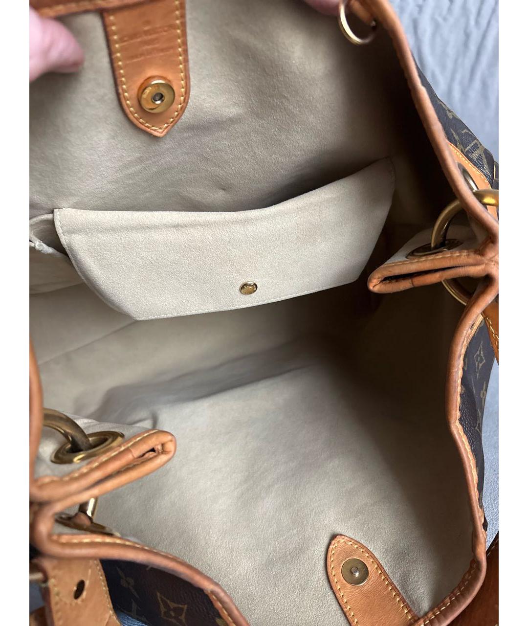 LOUIS VUITTON Коричневая кожаная сумка с короткими ручками, фото 5