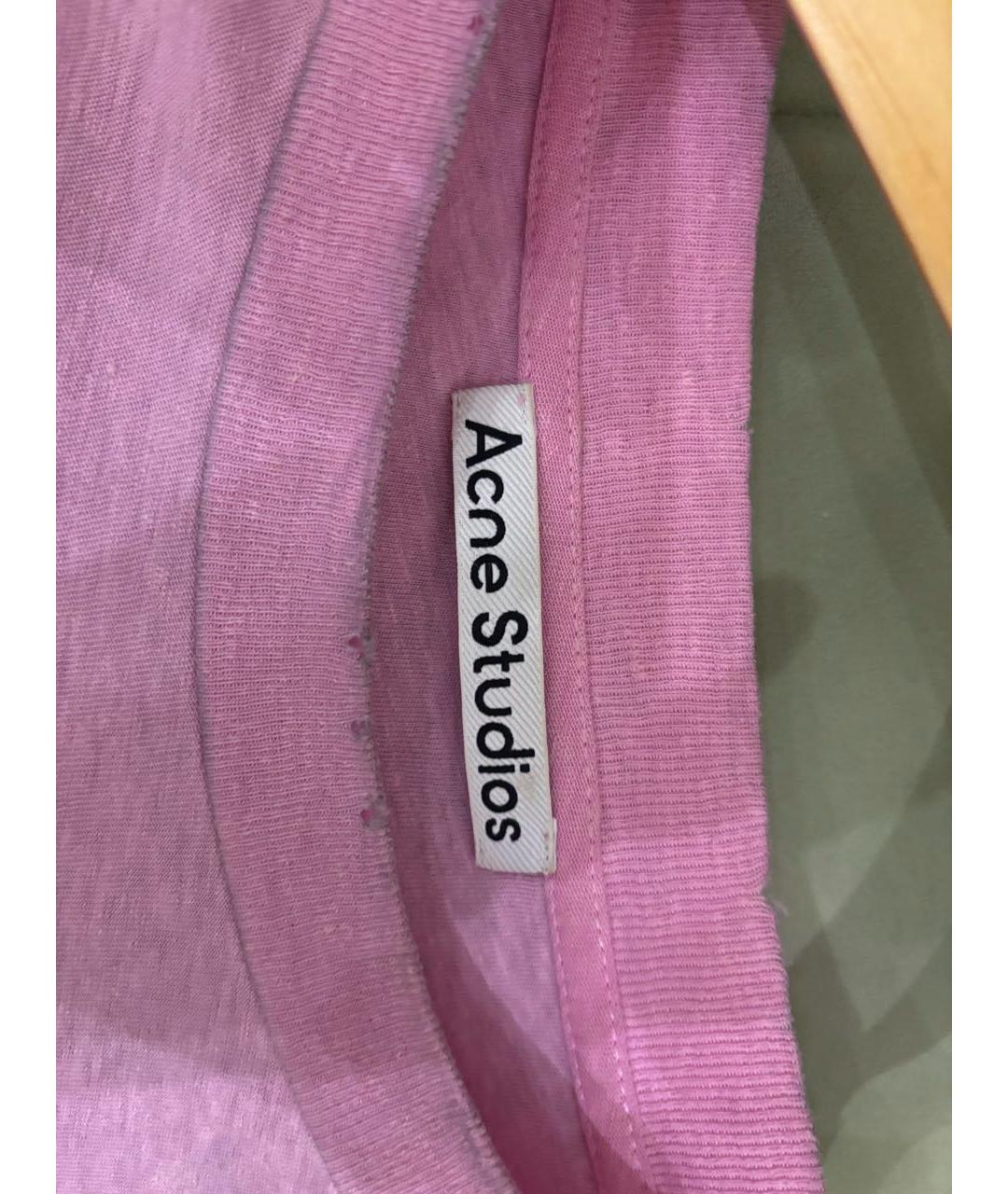 ACNE STUDIOS Розовая хлопковая футболка, фото 3