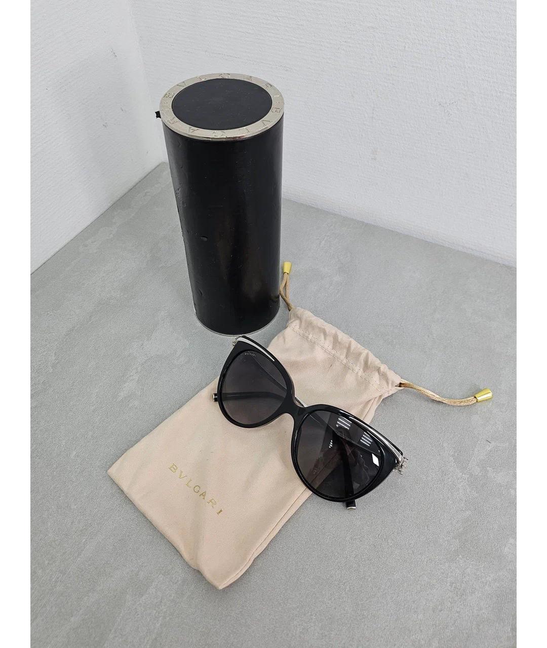 BVLGARI Черные пластиковые солнцезащитные очки, фото 6
