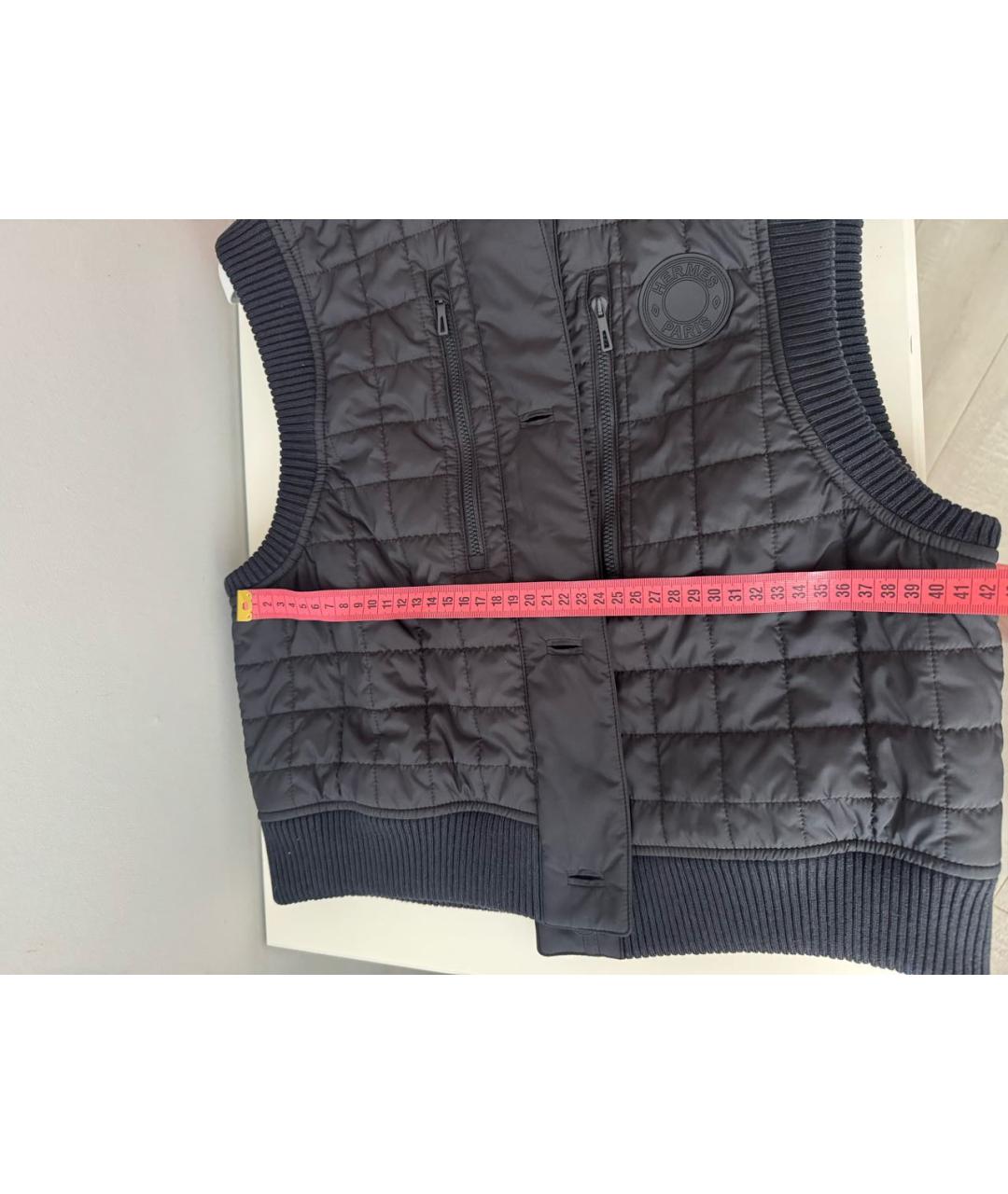 HERMES Темно-синий полиэстеровый жилет, фото 7