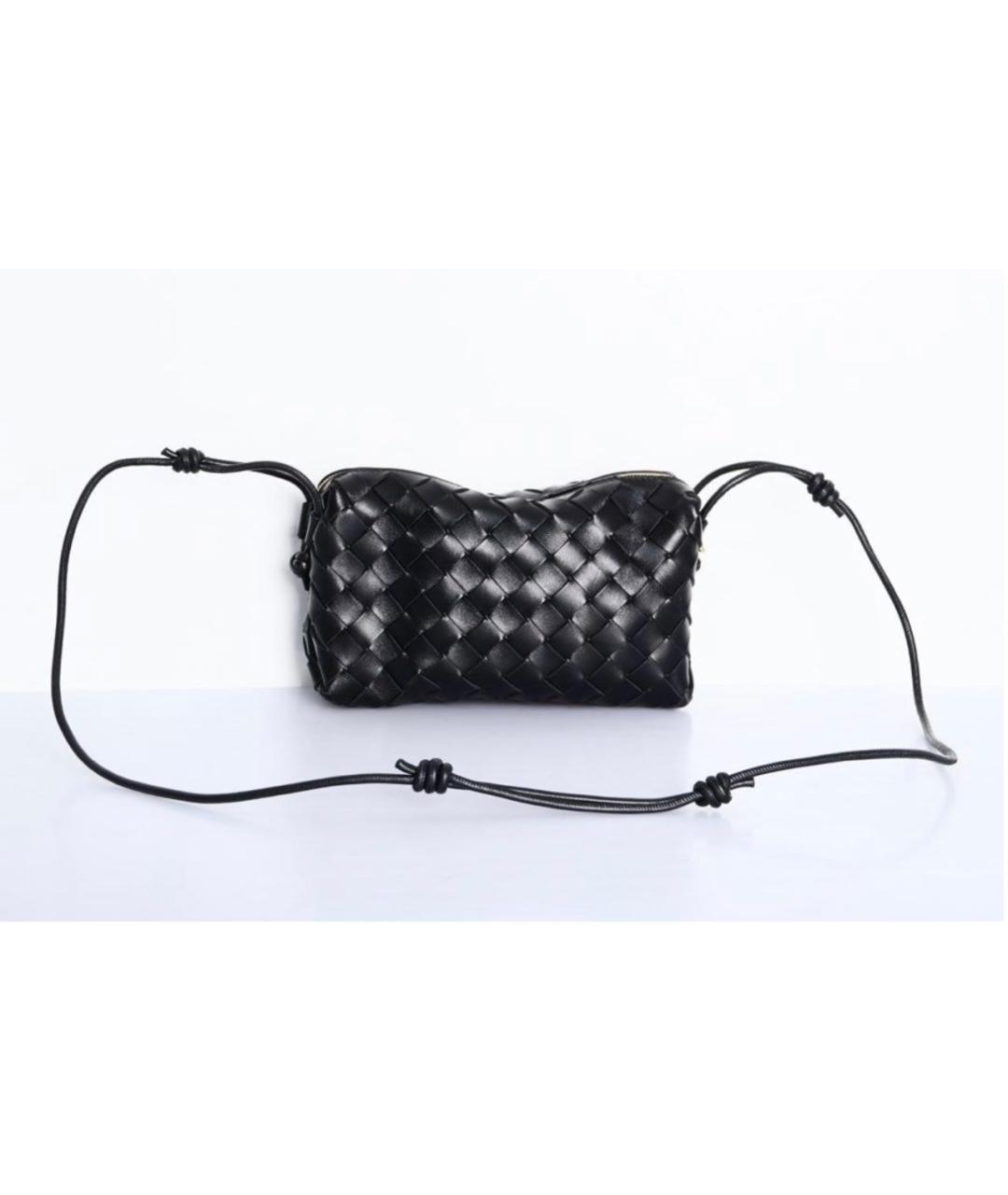 BOTTEGA VENETA Черная кожаная сумка через плечо, фото 3