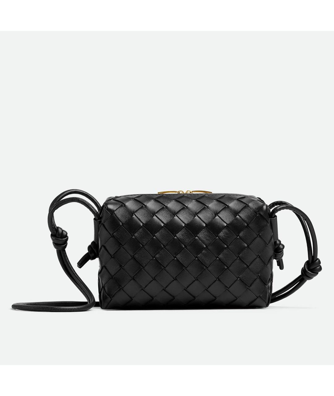 BOTTEGA VENETA Черная кожаная сумка через плечо, фото 9