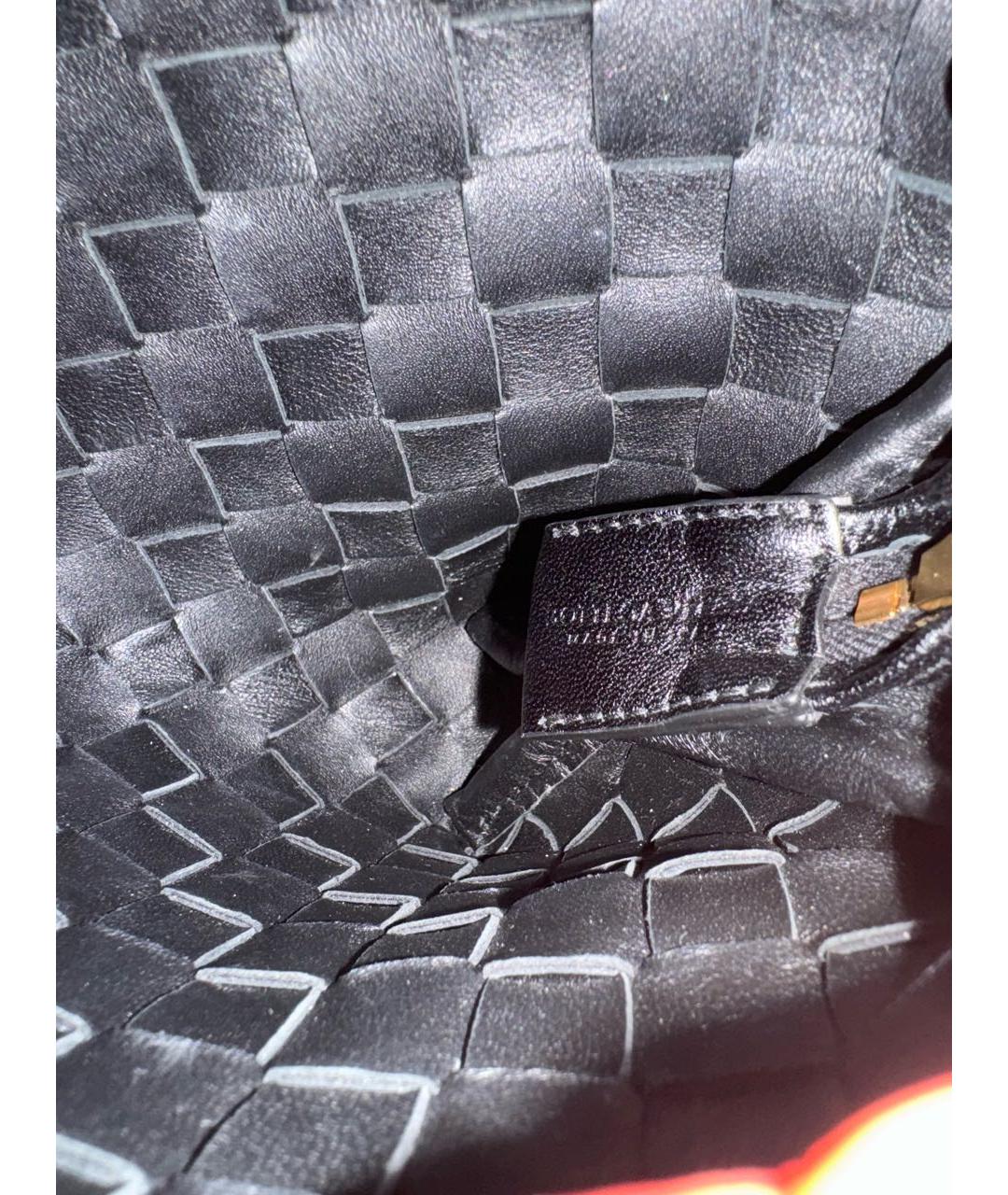 BOTTEGA VENETA Черная кожаная сумка через плечо, фото 7