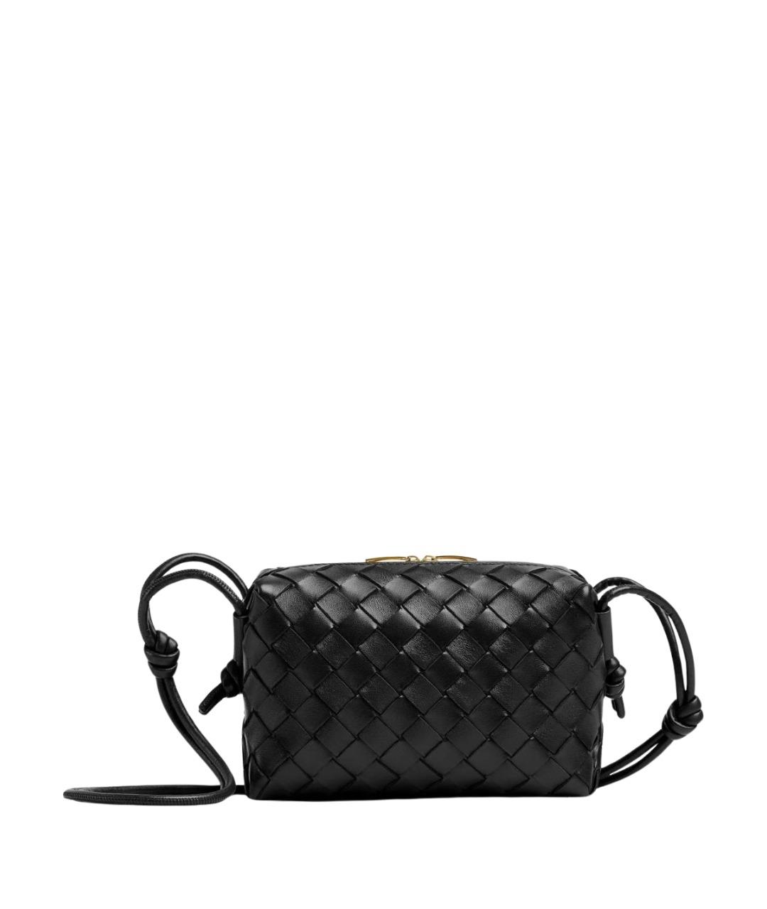 BOTTEGA VENETA Черная кожаная сумка через плечо, фото 1