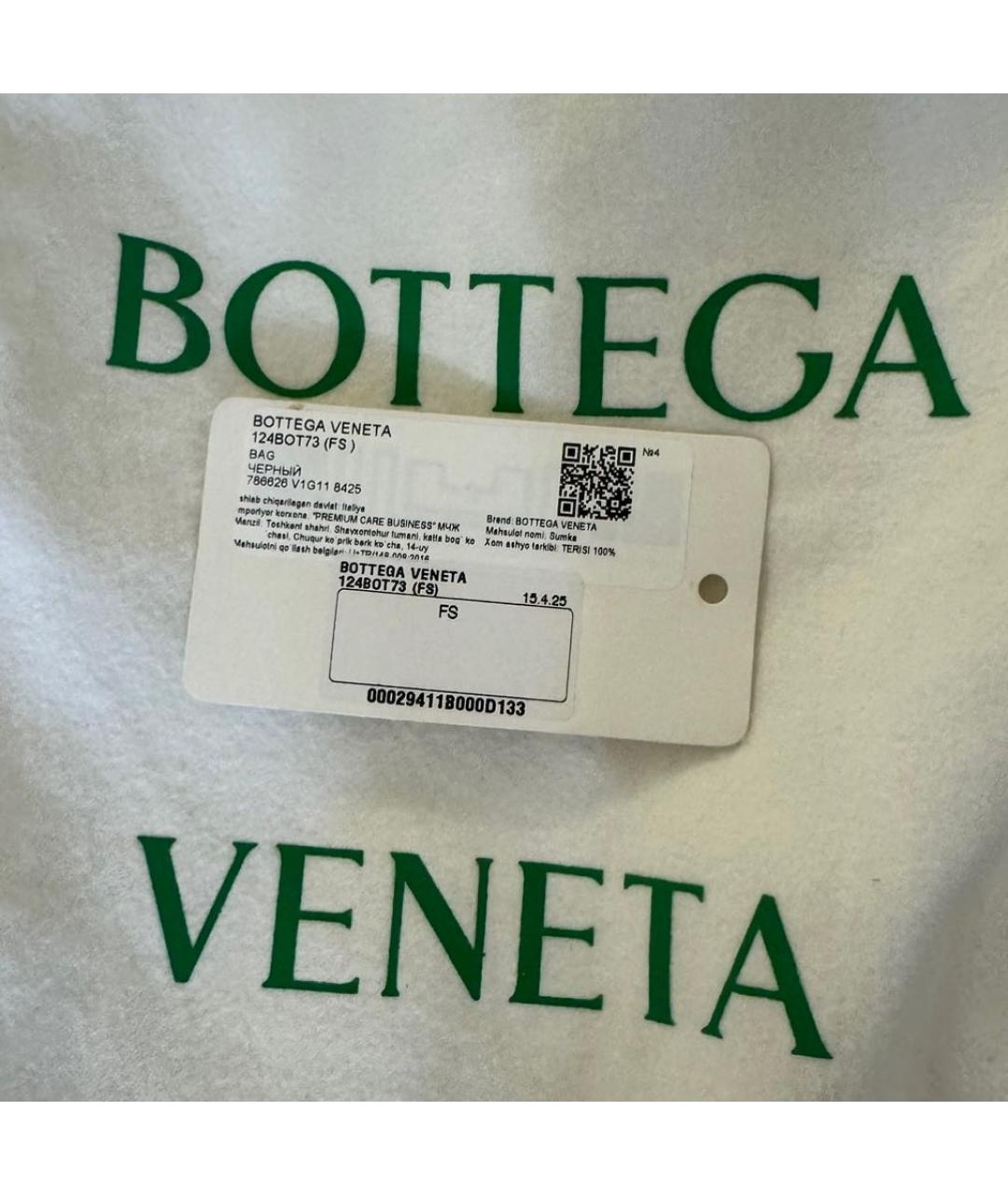 BOTTEGA VENETA Черная кожаная сумка через плечо, фото 6