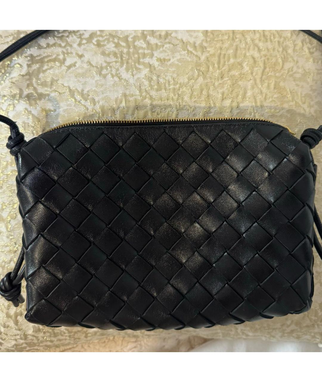 BOTTEGA VENETA Черная кожаная сумка через плечо, фото 8