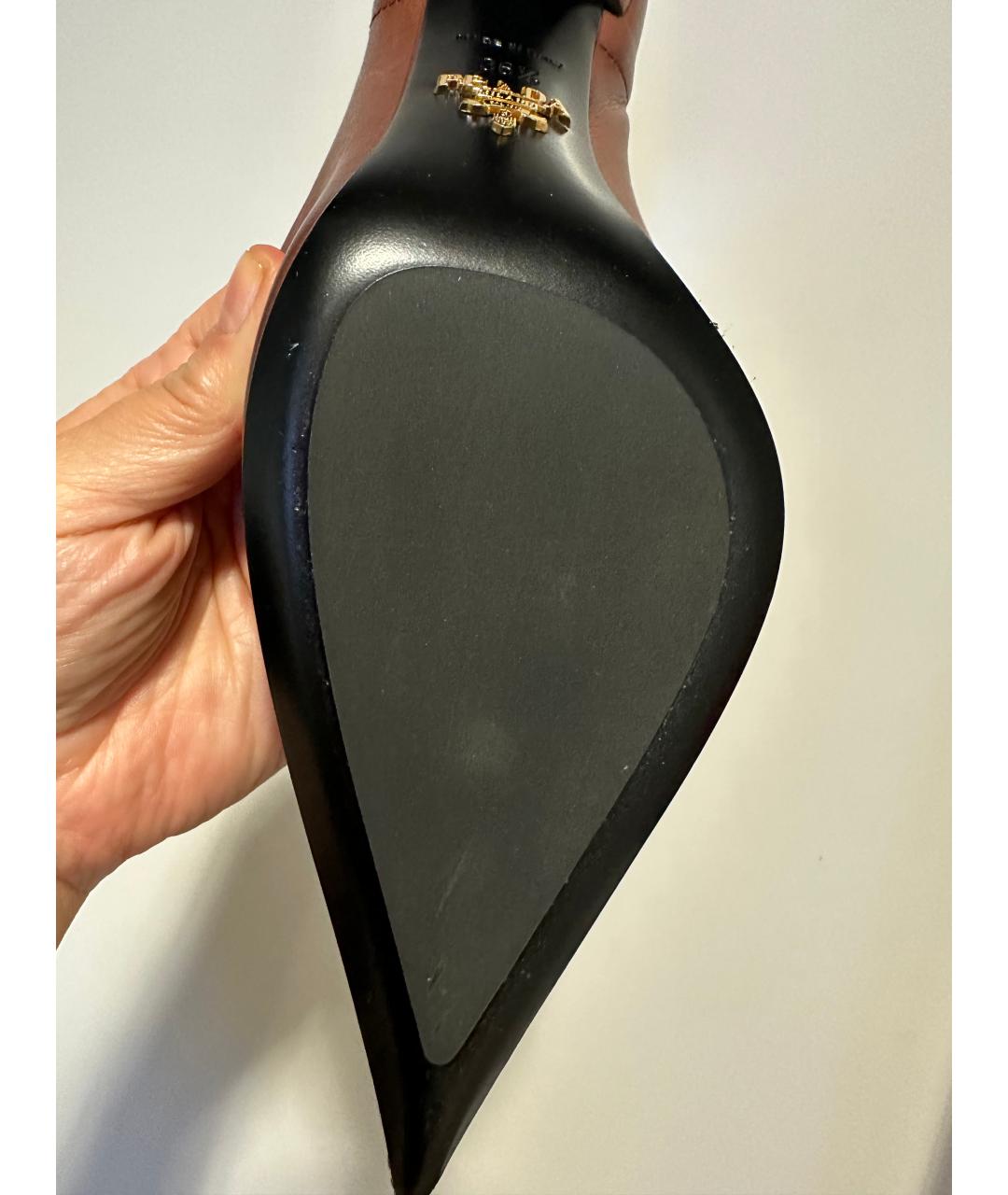 PRADA Коричневые кожаные туфли, фото 7