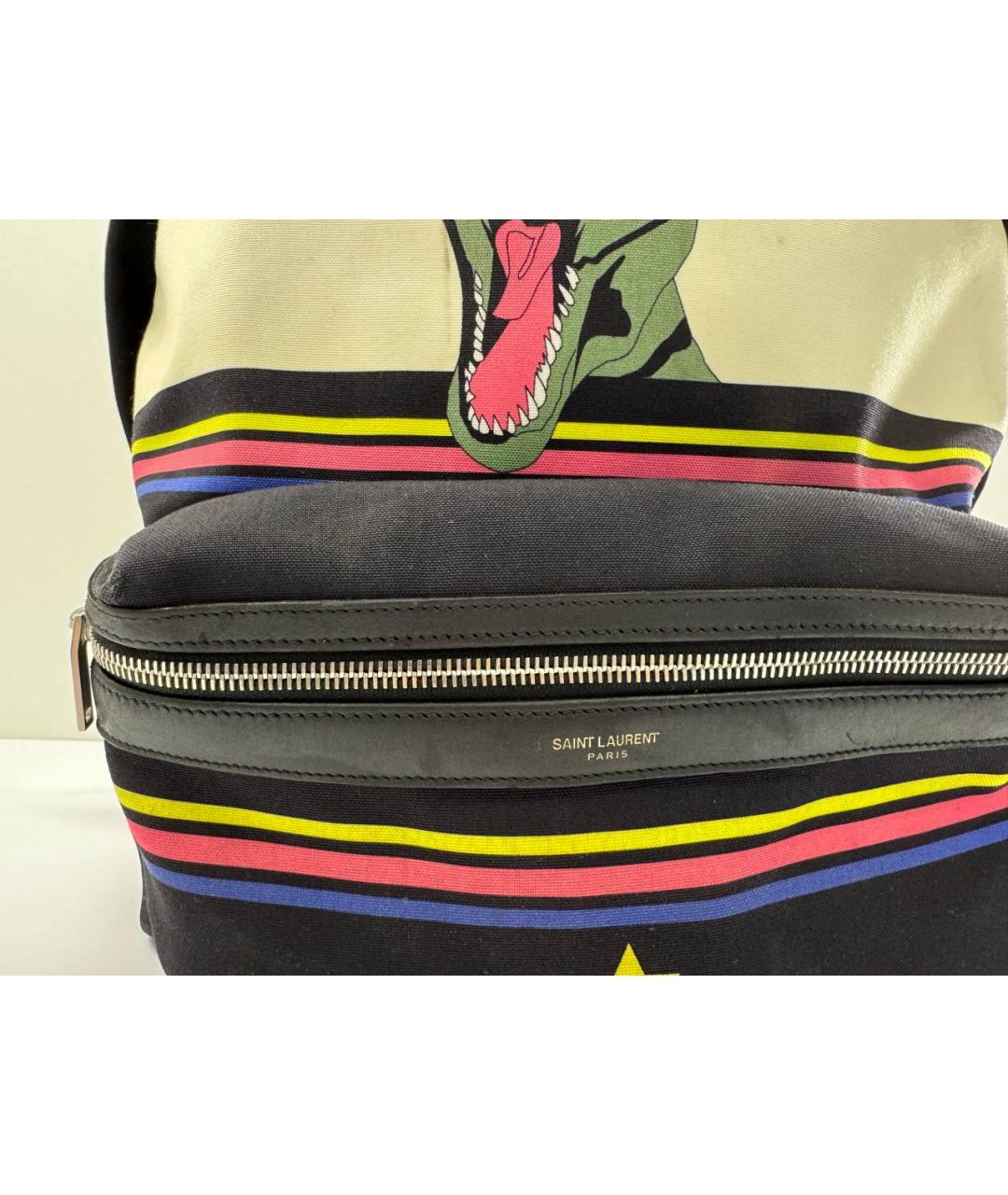 SAINT LAURENT Черный тканевый рюкзак, фото 4