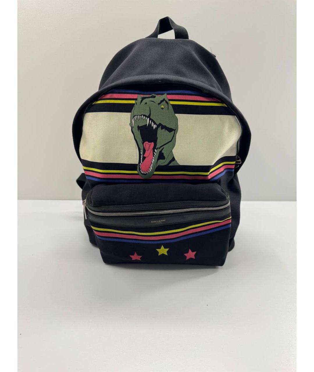 SAINT LAURENT Черный тканевый рюкзак, фото 10