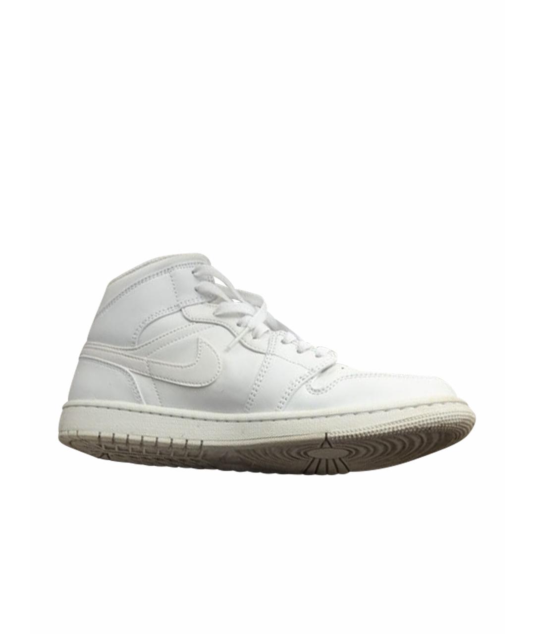 JORDAN Белые кожаные высокие кроссовки / кеды, фото 6