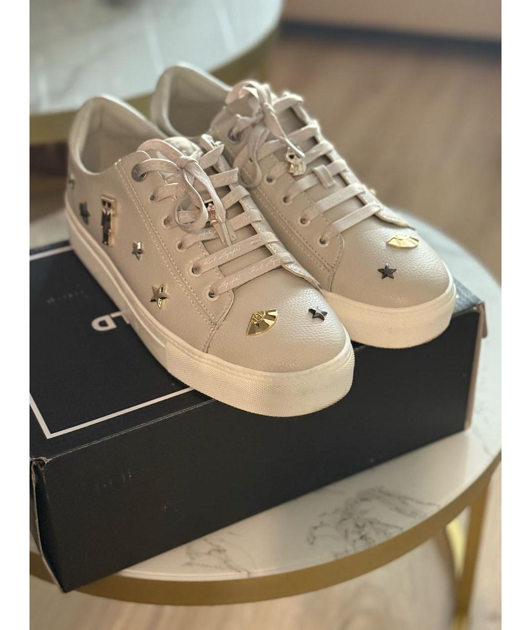 KARL LAGERFELD Бежевые кожаные кеды, фото 5