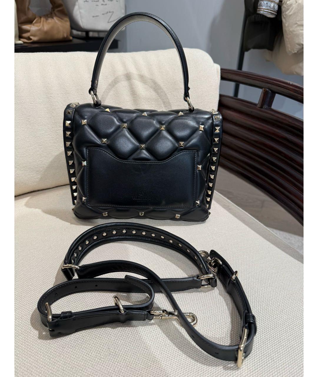 VALENTINO Черная кожаная сумка через плечо, фото 2