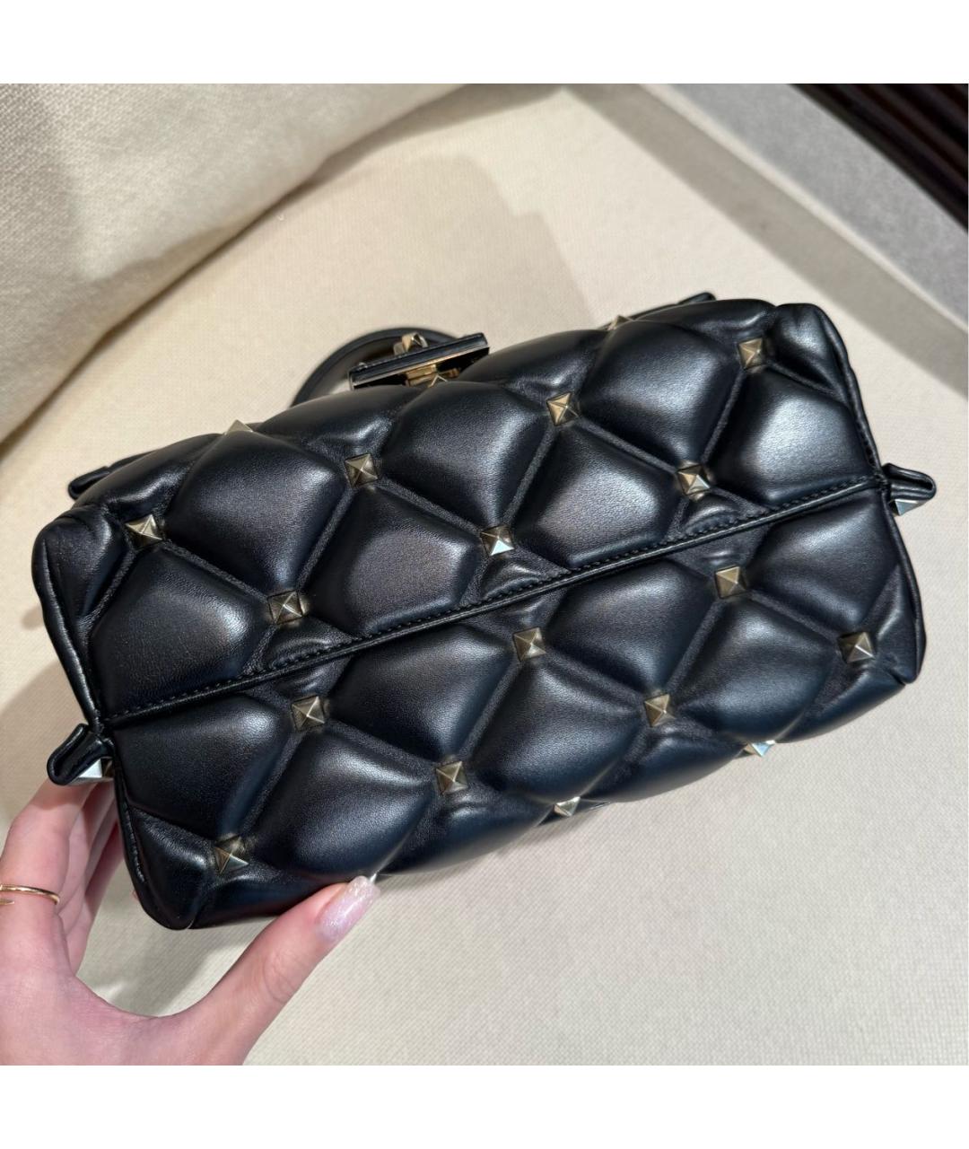 VALENTINO Черная кожаная сумка через плечо, фото 5