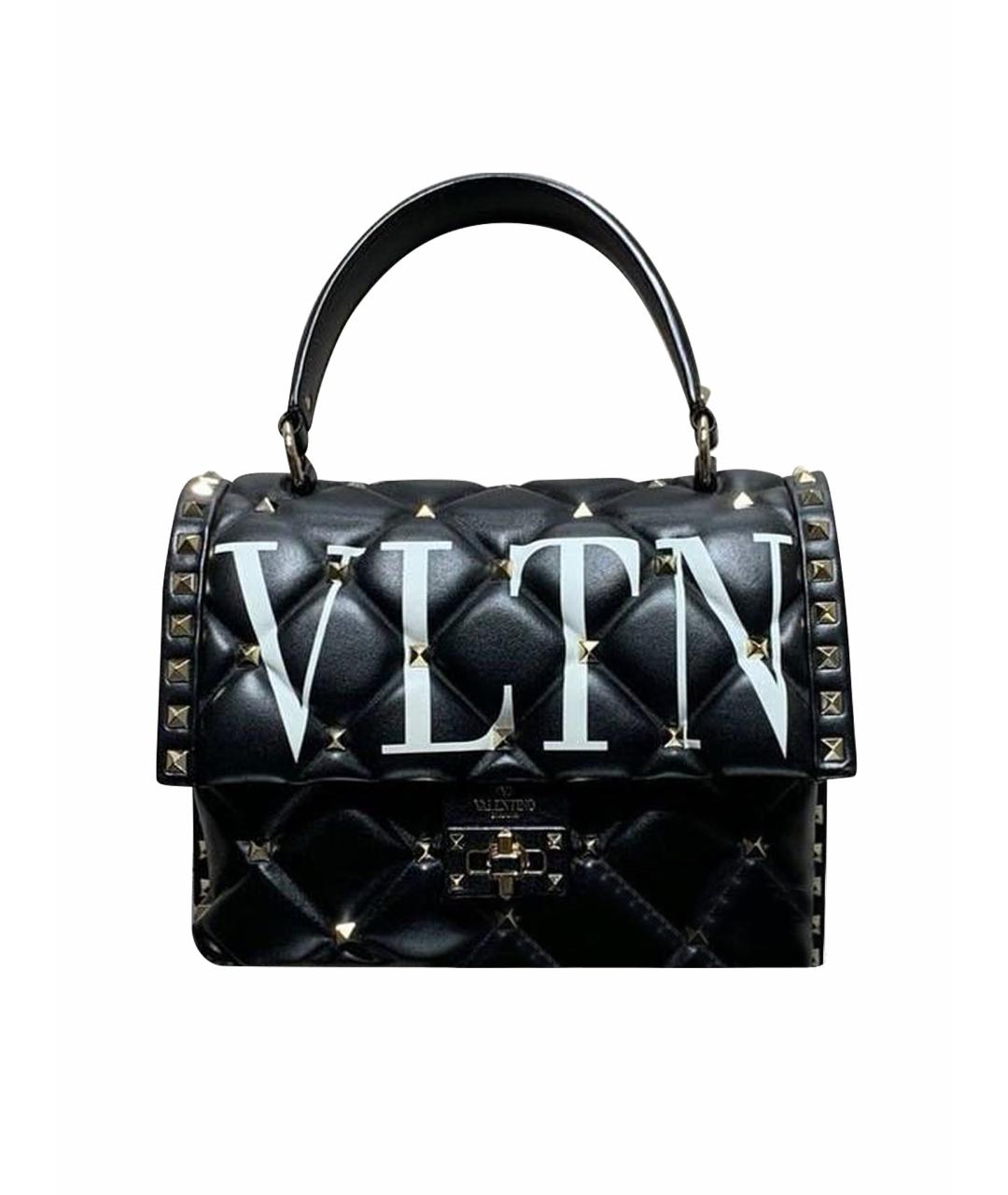 VALENTINO Черная кожаная сумка через плечо, фото 1