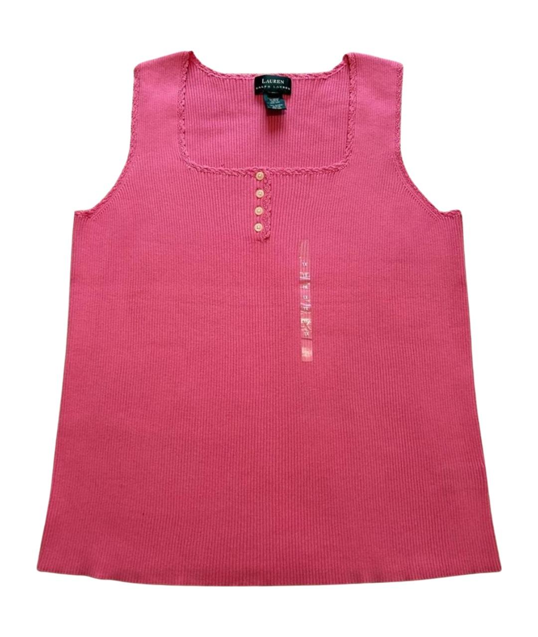 RALPH LAUREN Розовая хлопковая майка, фото 1