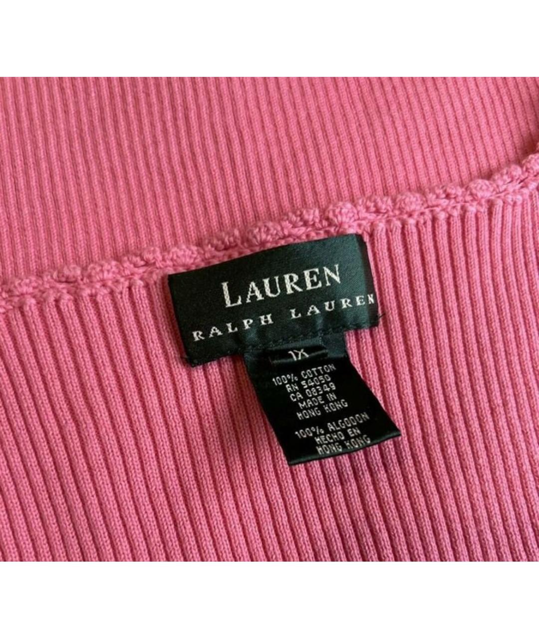 RALPH LAUREN Розовая хлопковая майка, фото 3