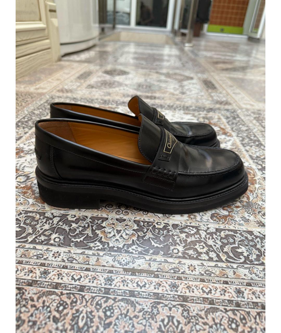 CHRISTIAN DIOR Черные кожаные брогги и оксфорды, фото 2