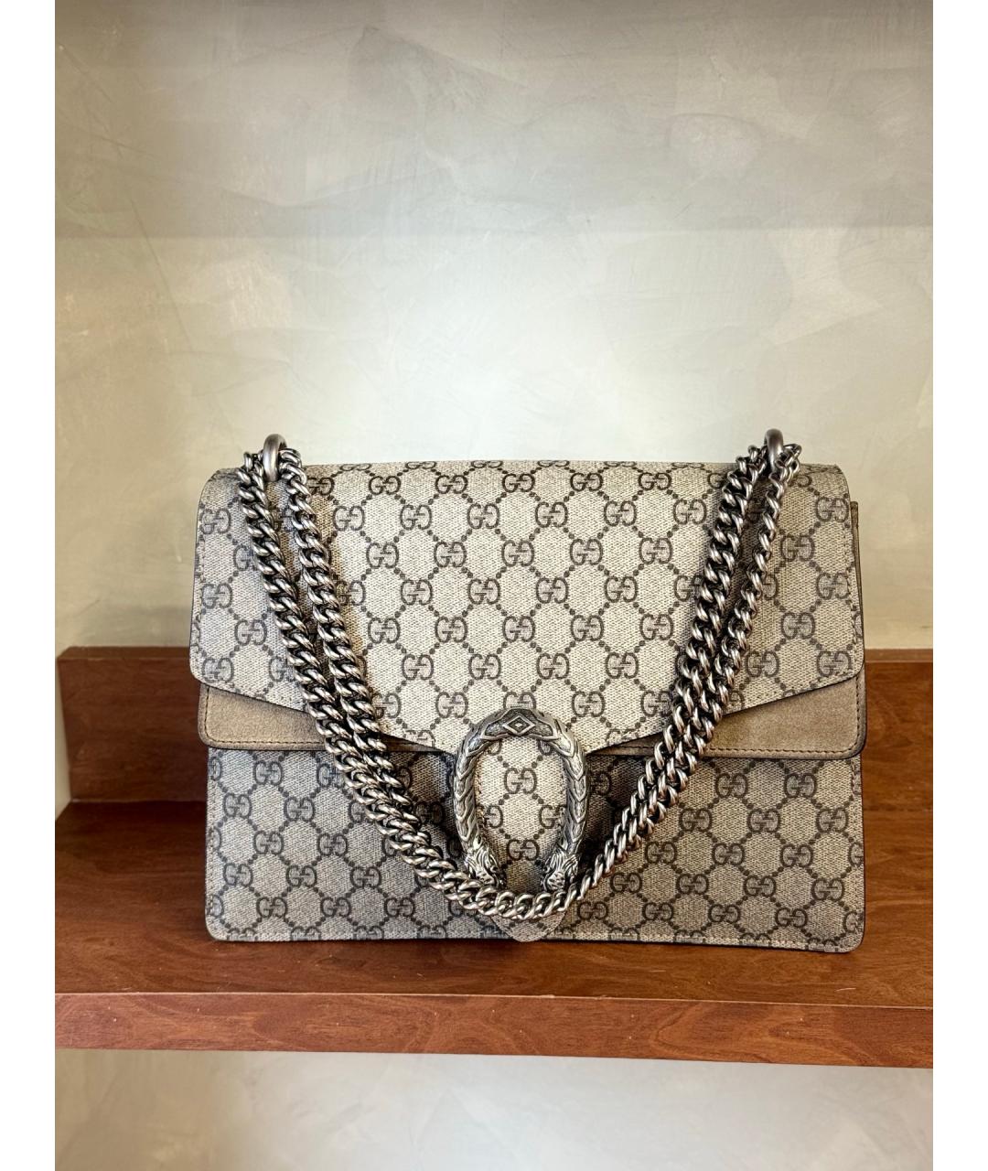 GUCCI Бежевая тканевая сумка через плечо, фото 7