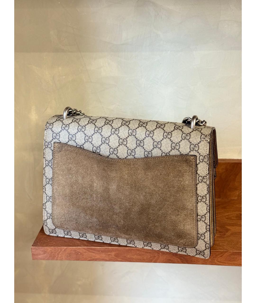 GUCCI Бежевая тканевая сумка через плечо, фото 6