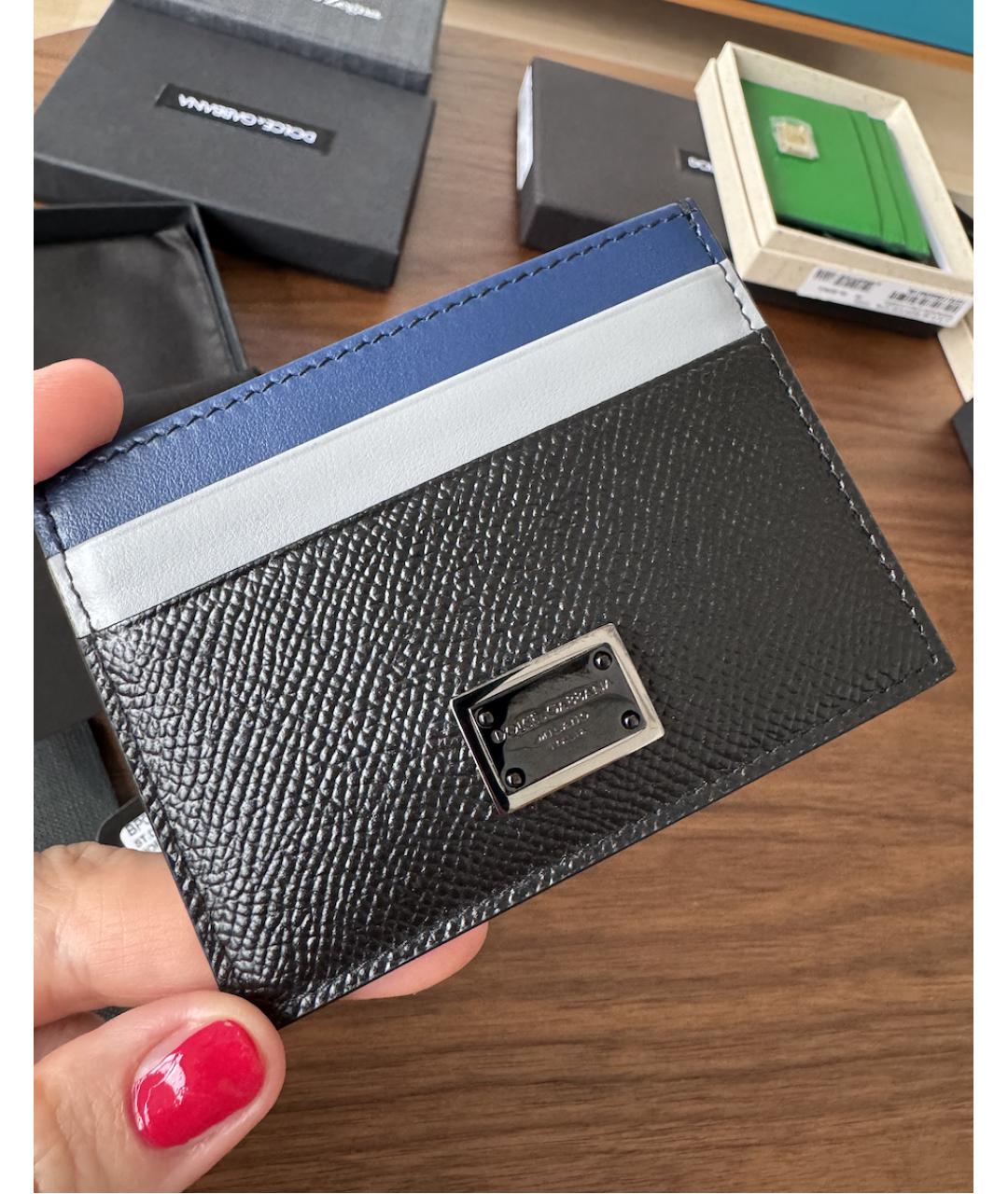 DOLCE&GABBANA Черный кожаный кардхолдер, фото 4